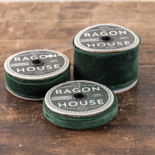 2.5" EMERALD GREEN VELVET RIBBON