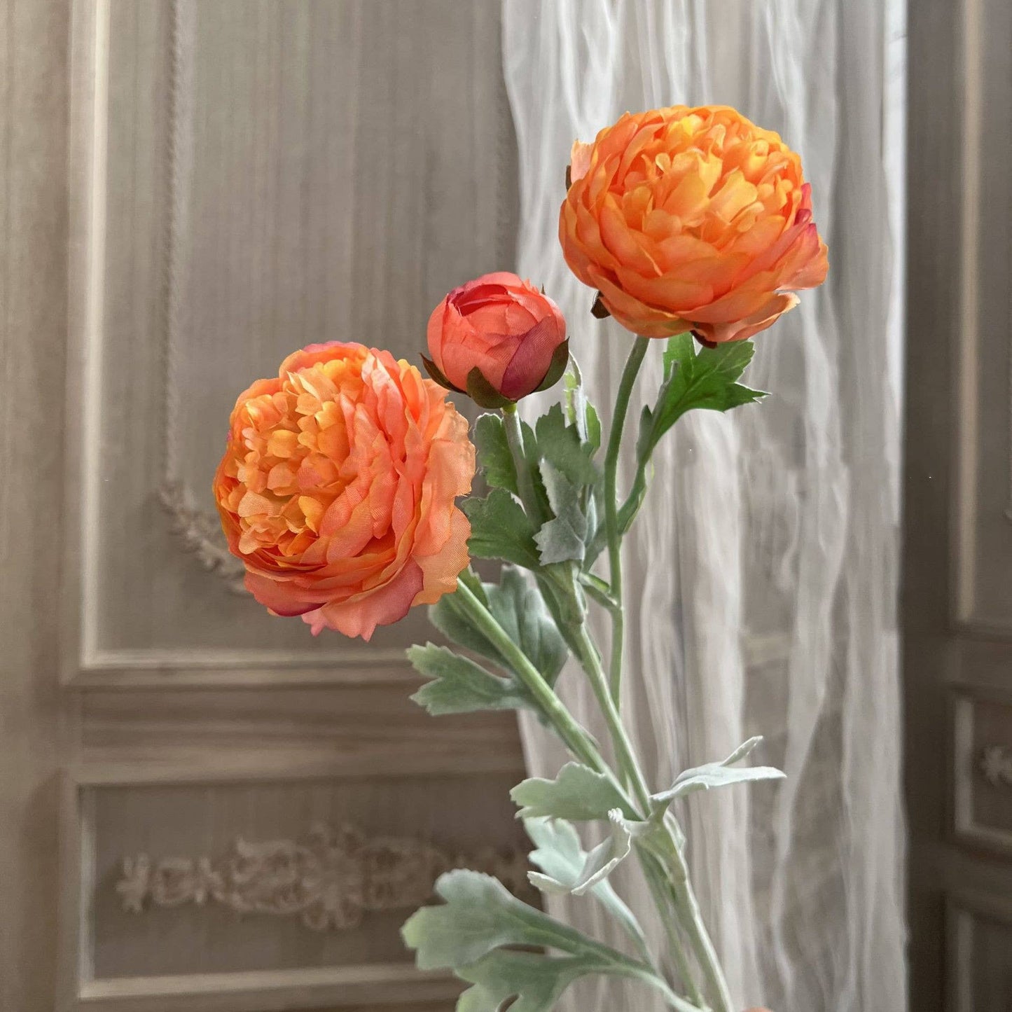 19'' Silk Ranunculus Single Spray Flowers, Spring Ranunculus