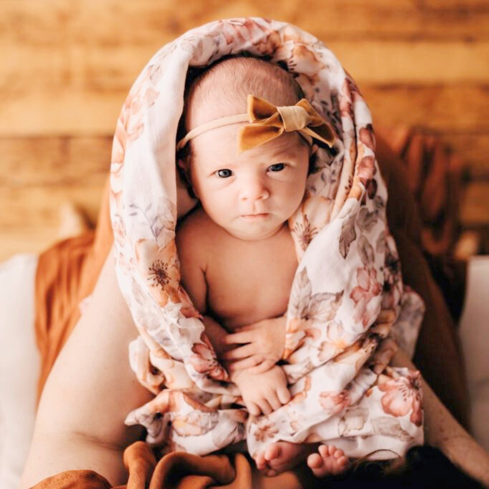 Muslin Swaddle Baby Blanket – Sunset Floral