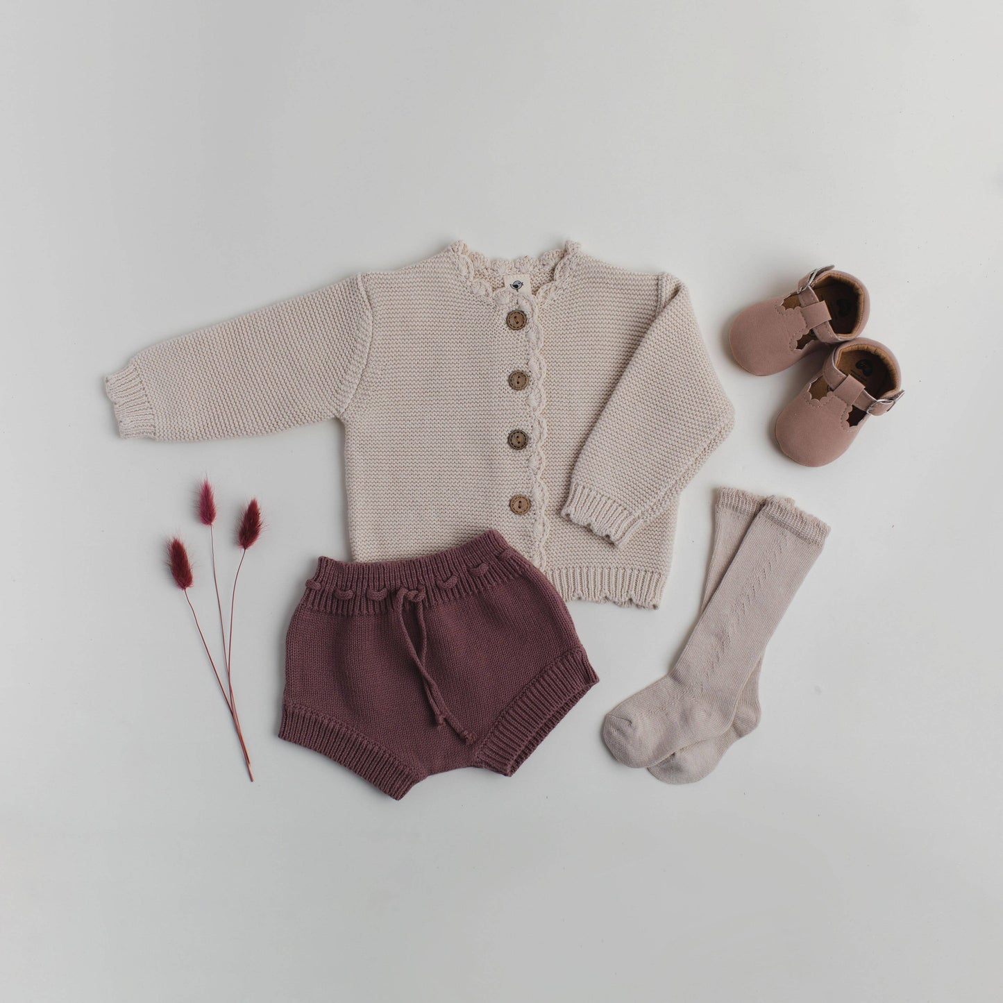 Baby Girl Sweater Cardigan Cotton Knit Dressy top SOPHIA: Sophia Dusty Pink / 0-3m