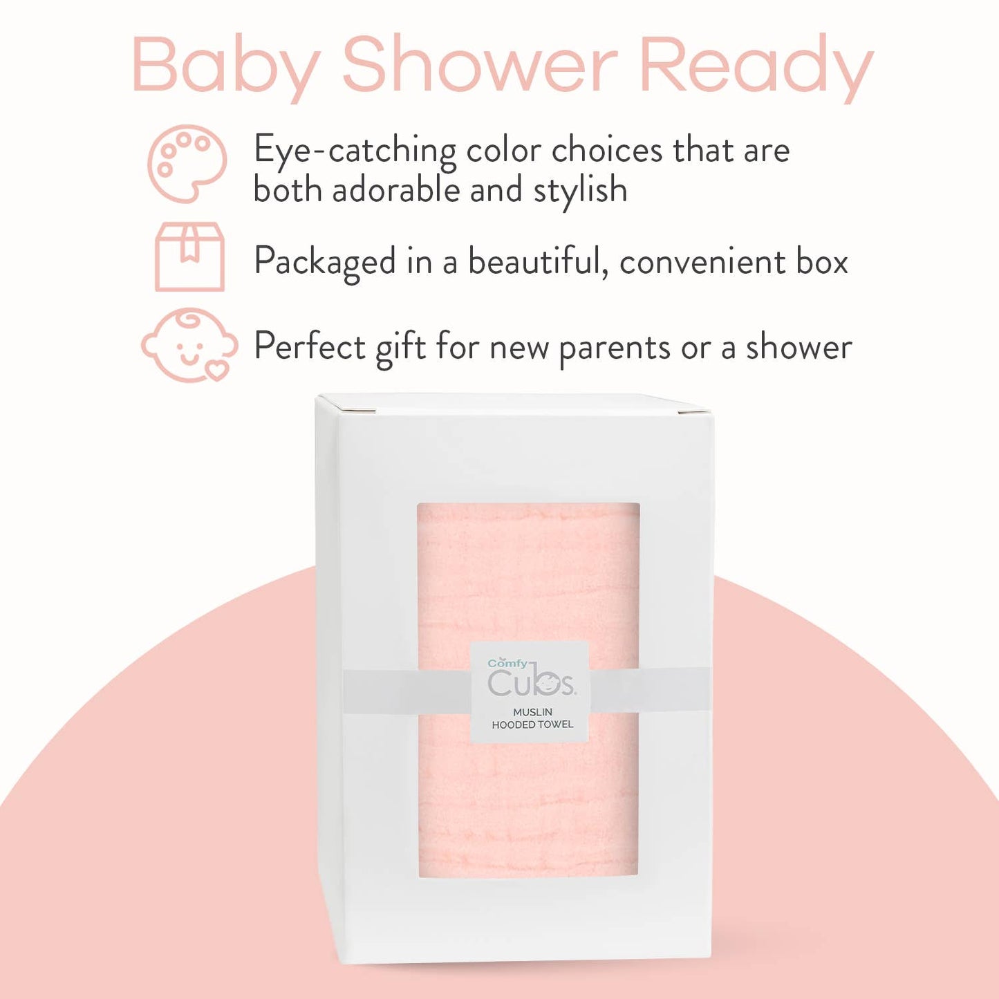 Baby Hooded 9 Layer Muslin Cotton Towel for Kids: White / Pack of 1
