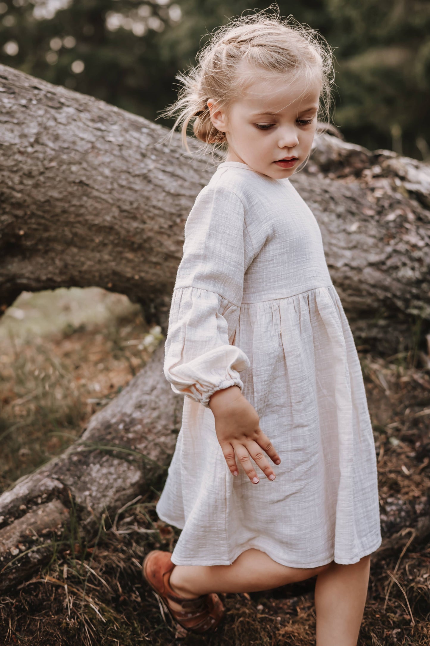 Annie & Charles® organic cotton muslin dress NOAH: Brown / 18-24 M