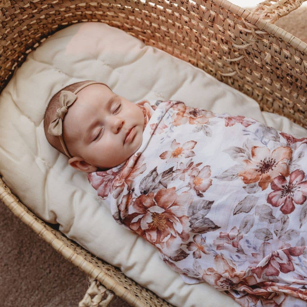 Muslin Swaddle Baby Blanket – Sunset Floral