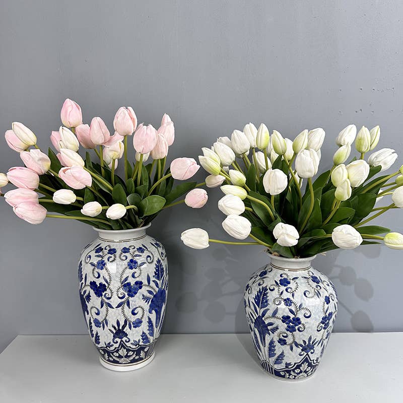 19''T Real Touch Tulips bunch, Faux Tulips Spring Flowers