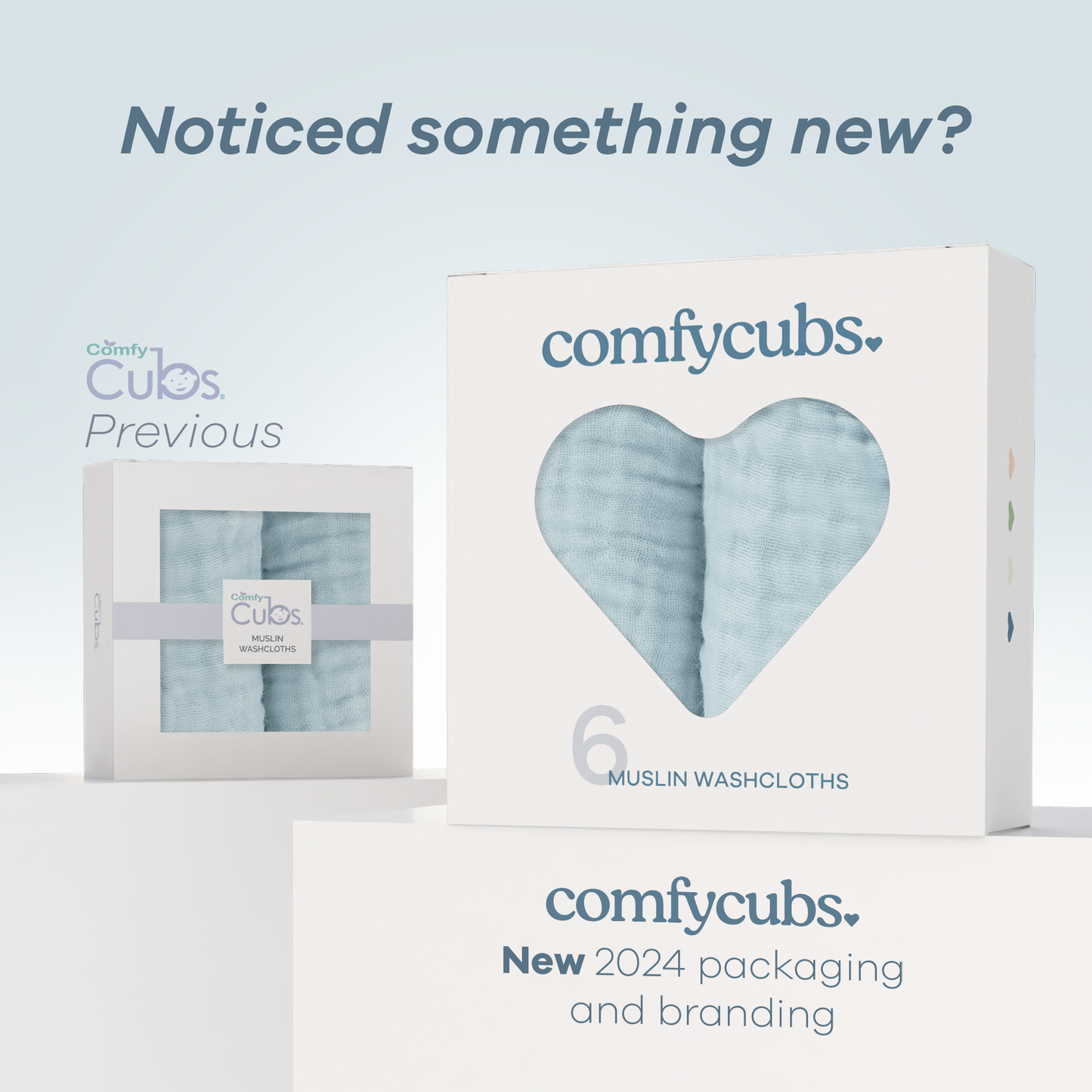 Baby Washcloths 100% Muslin Cotton by Comfy Cubs: White / 6-Pack 10”X10”