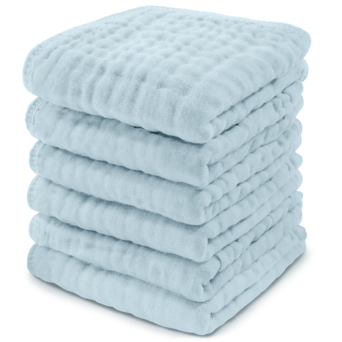 Baby Washcloths 100% Muslin Cotton by Comfy Cubs: White / 6-Pack 10”X10”