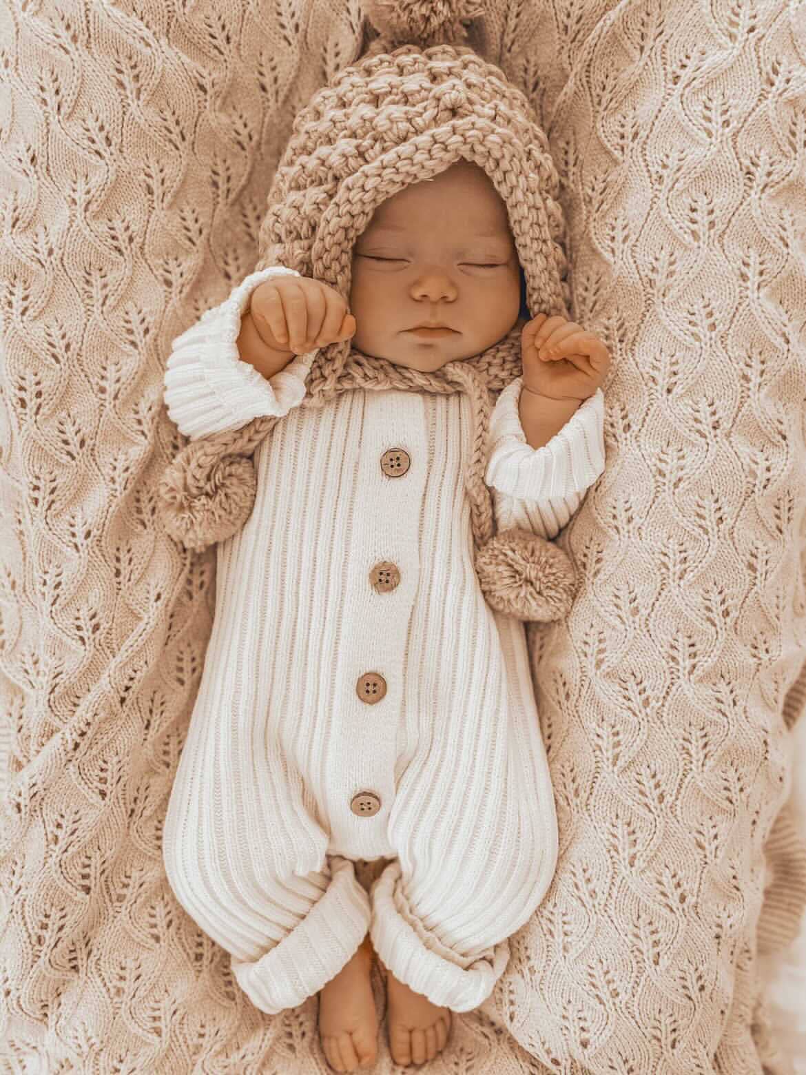 Ribbed Romper - Milk: Newborn