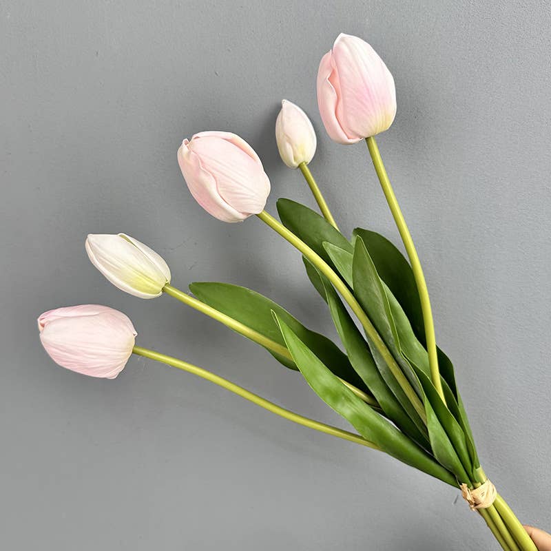 19''T Real Touch Tulips bunch, Faux Tulips Spring Flowers
