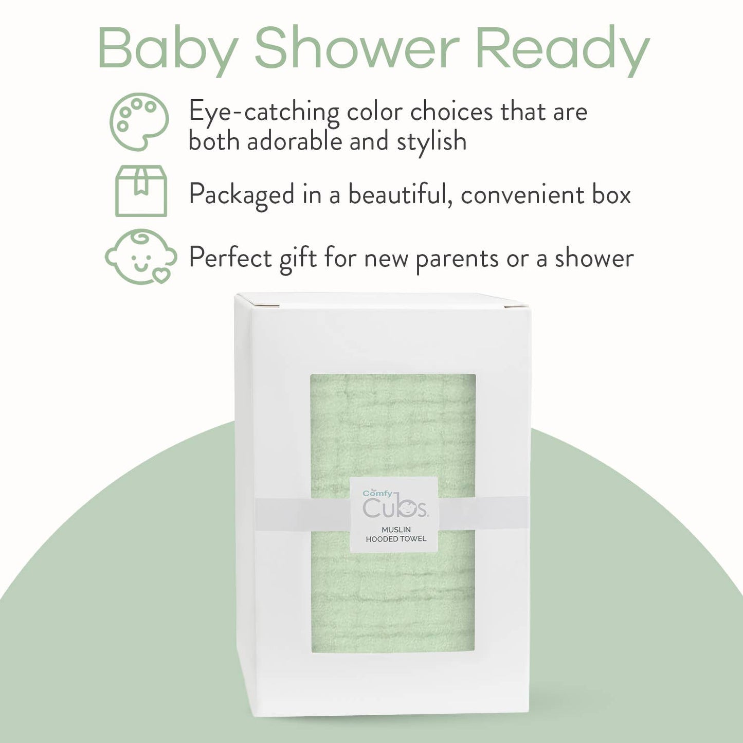 Baby Hooded 9 Layer Muslin Cotton Towel for Kids: White / Pack of 1
