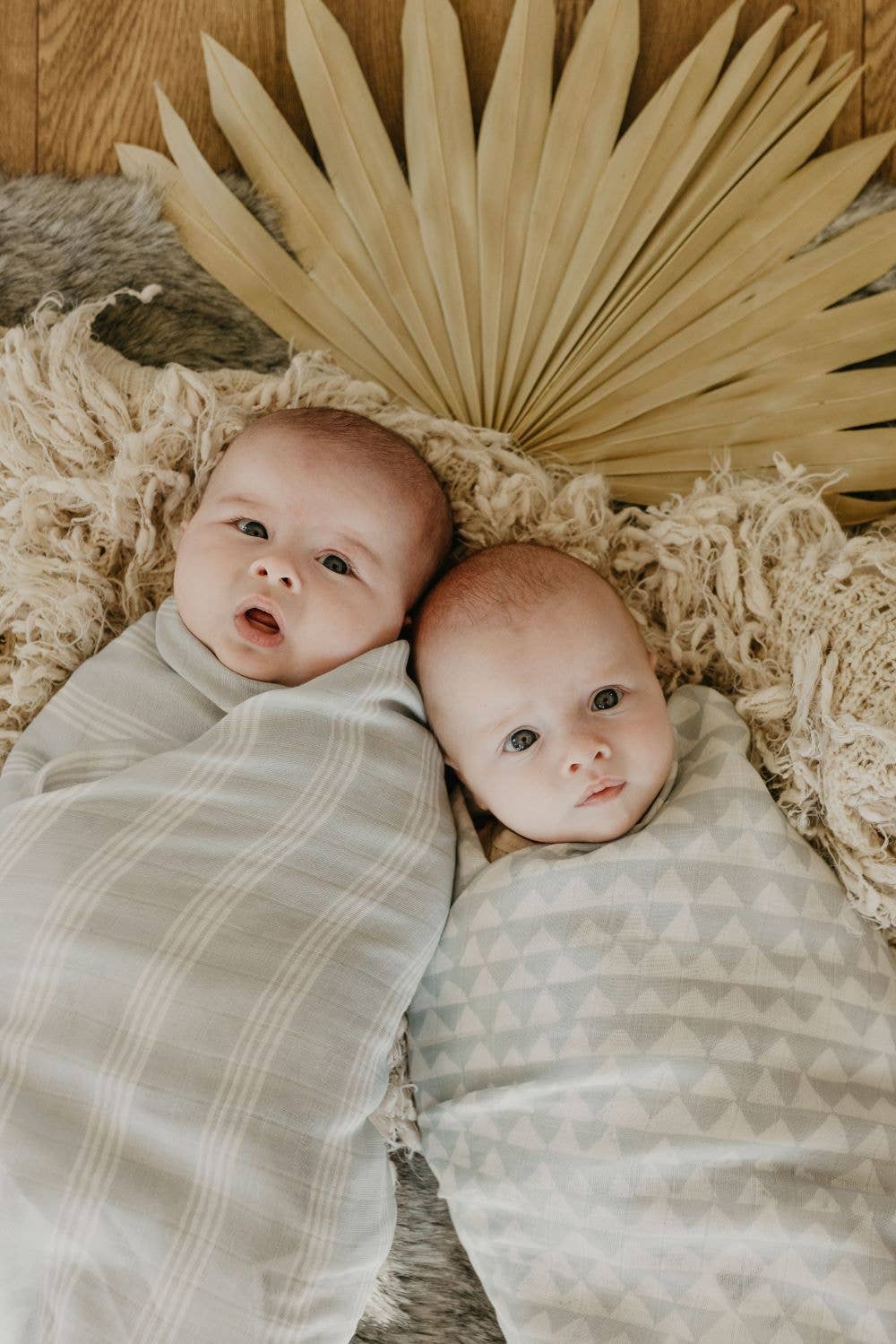 Muslin Swaddle Baby Blanket – Stripe: Smoke Rose