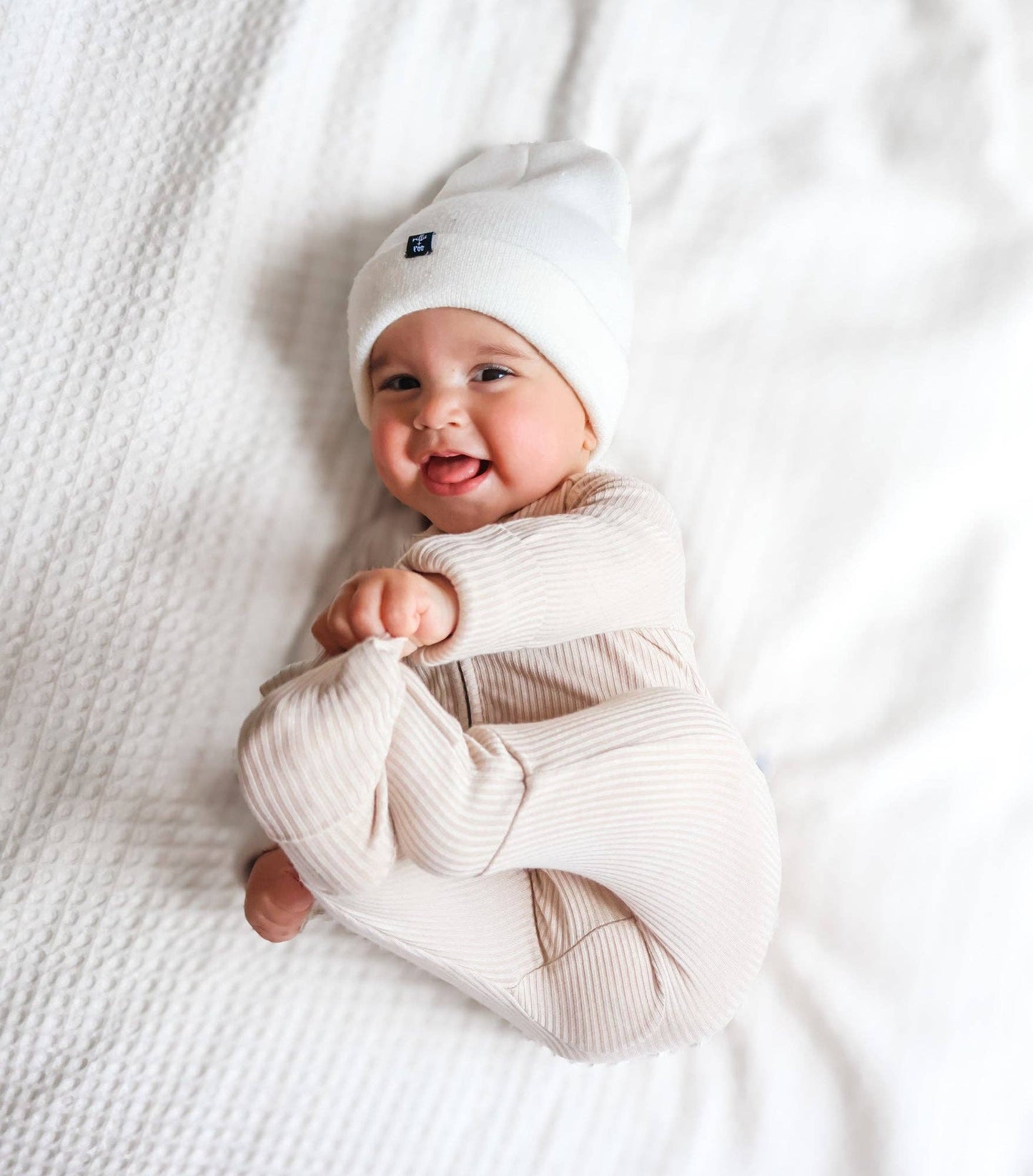 ZIP ROMPER - Clay Ribbed: 3/6m