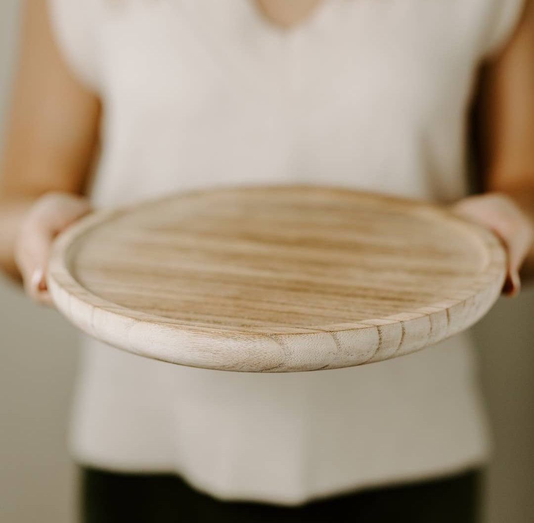 Round Wood Tray