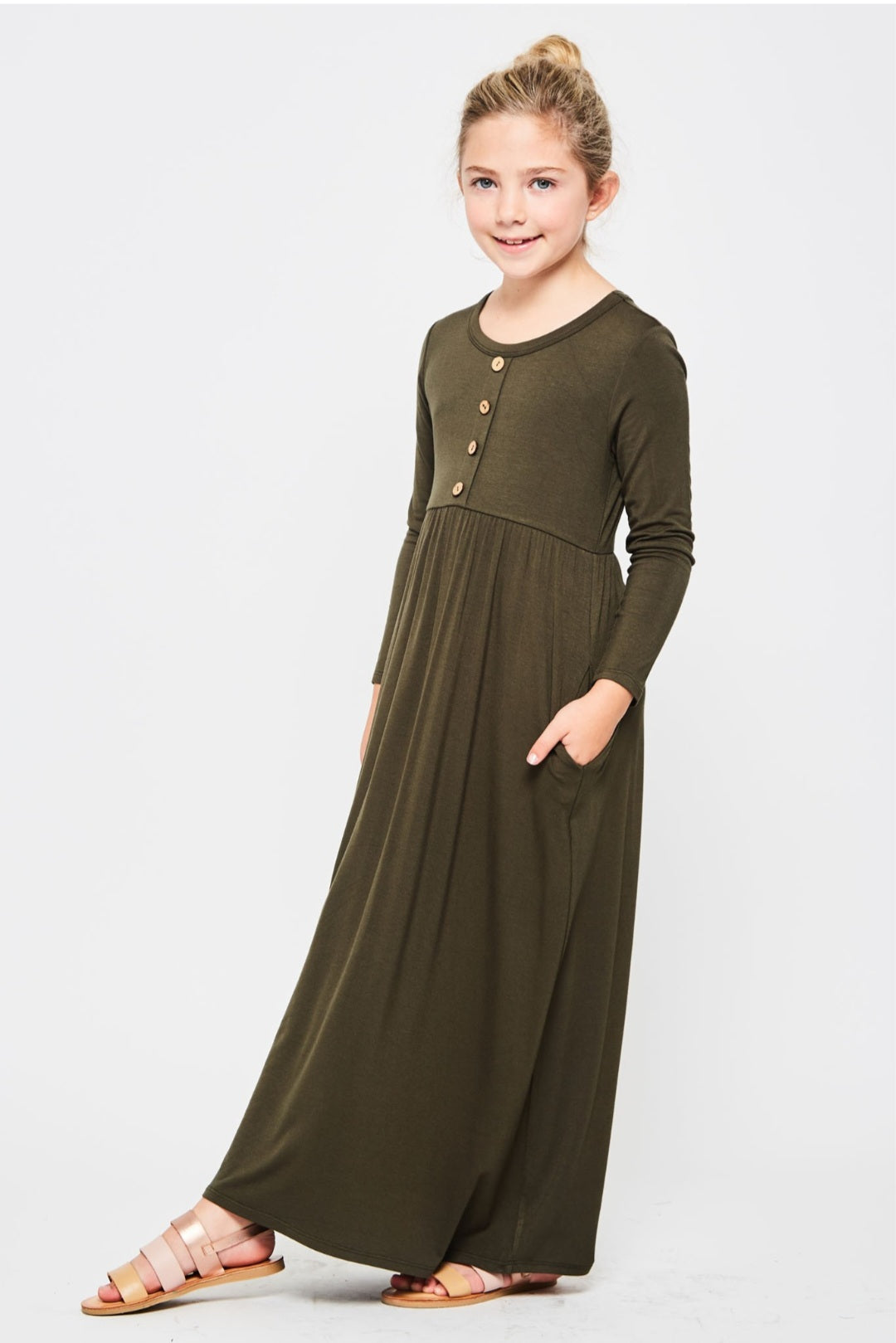 Olive Maxi Dress- kids