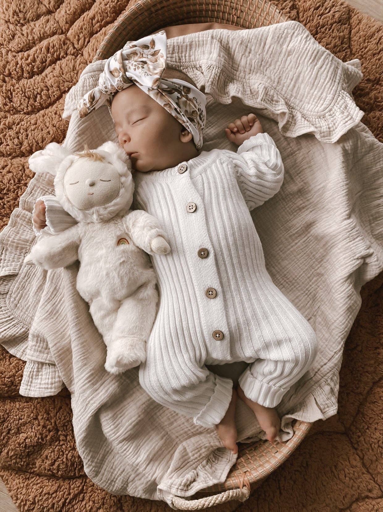 Ribbed Romper - Milk: Newborn