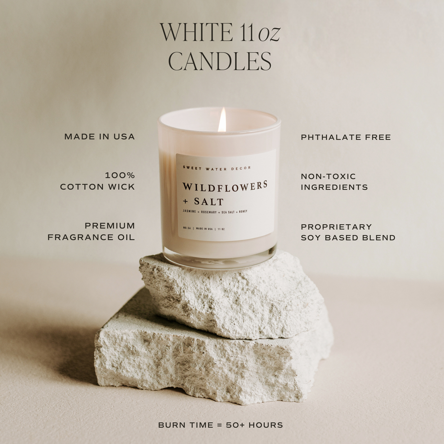 Sandalwood Rose 11 oz Soy Candle - Home Decor & Gifts