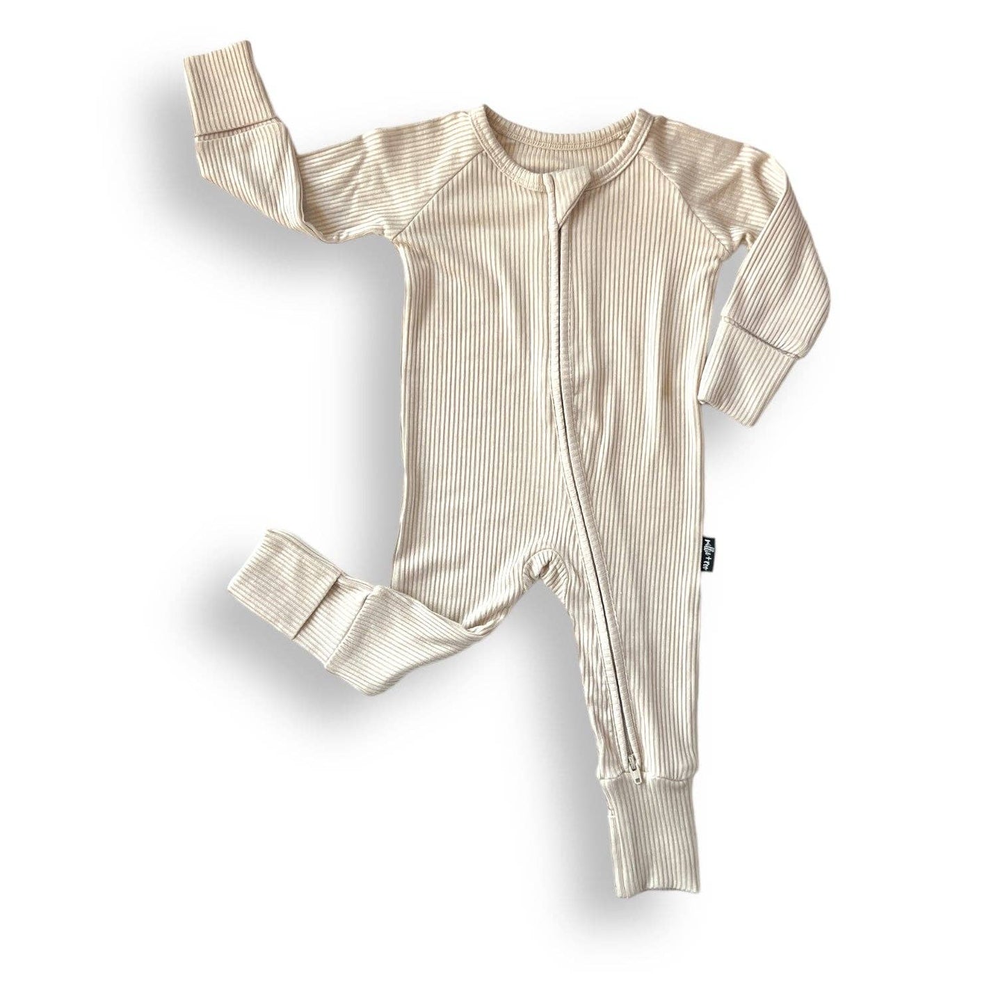 ZIP ROMPER - Clay Ribbed: 0/3m