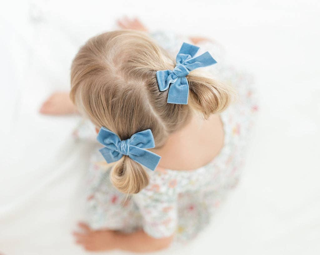 Classic Mini Velvet-Dusty Blue