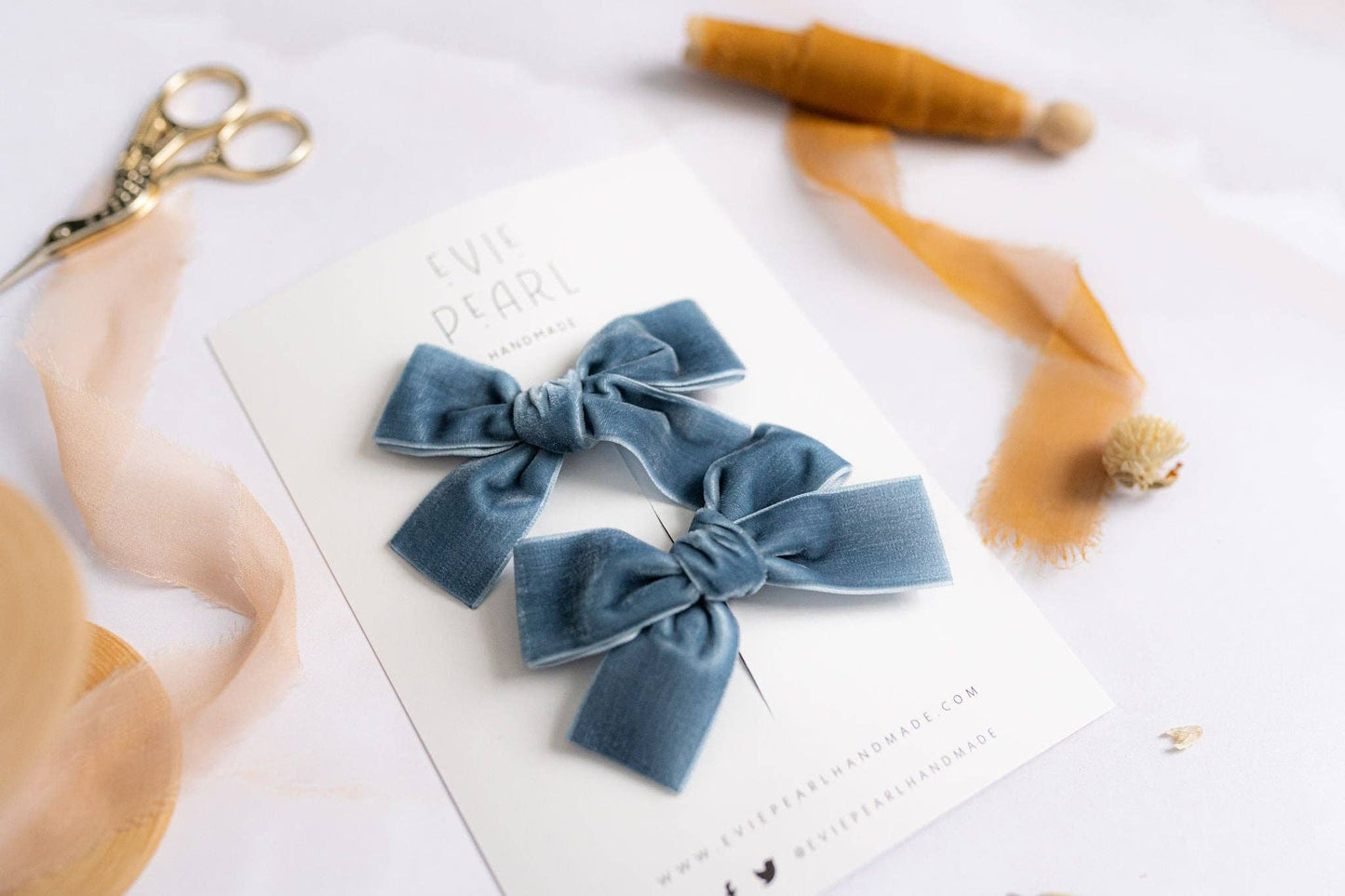 Classic Mini Velvet-Dusty Blue