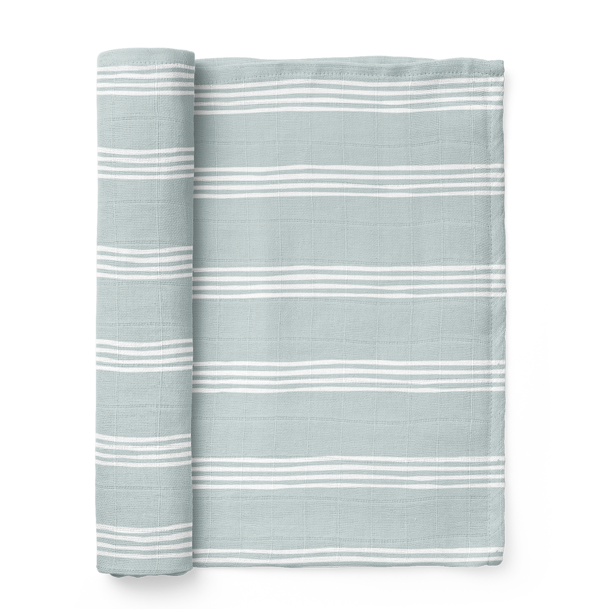 Muslin Swaddle Baby Blanket – Stripe: Smoke Rose