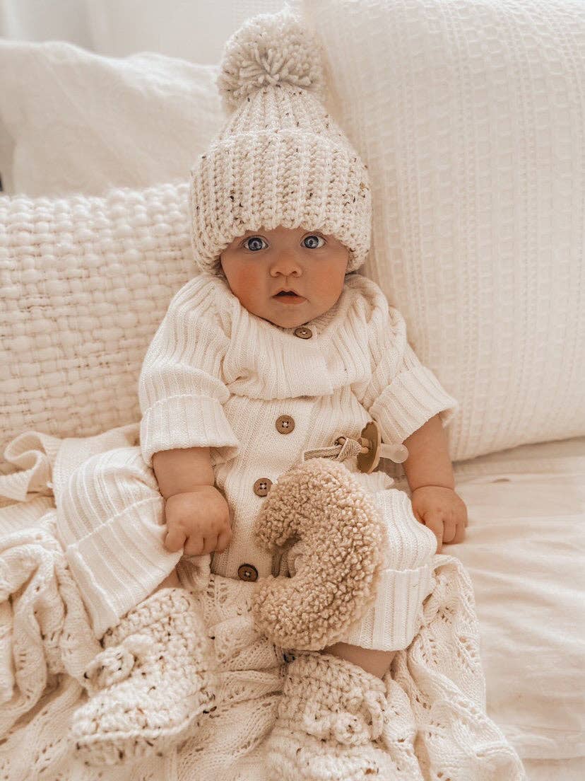 Ribbed Romper - Milk: Newborn