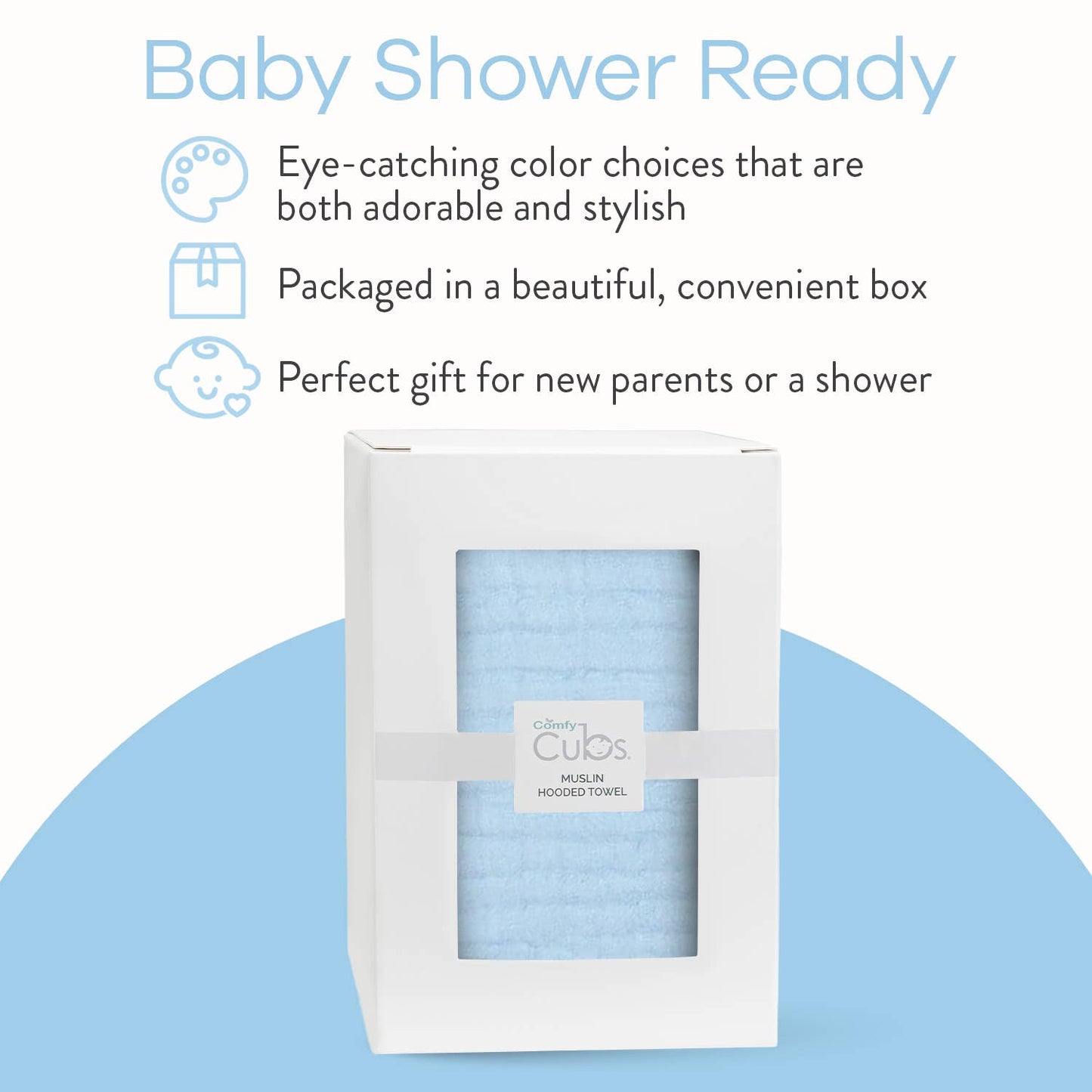 Baby Hooded 9 Layer Muslin Cotton Towel for Kids: White / Pack of 1