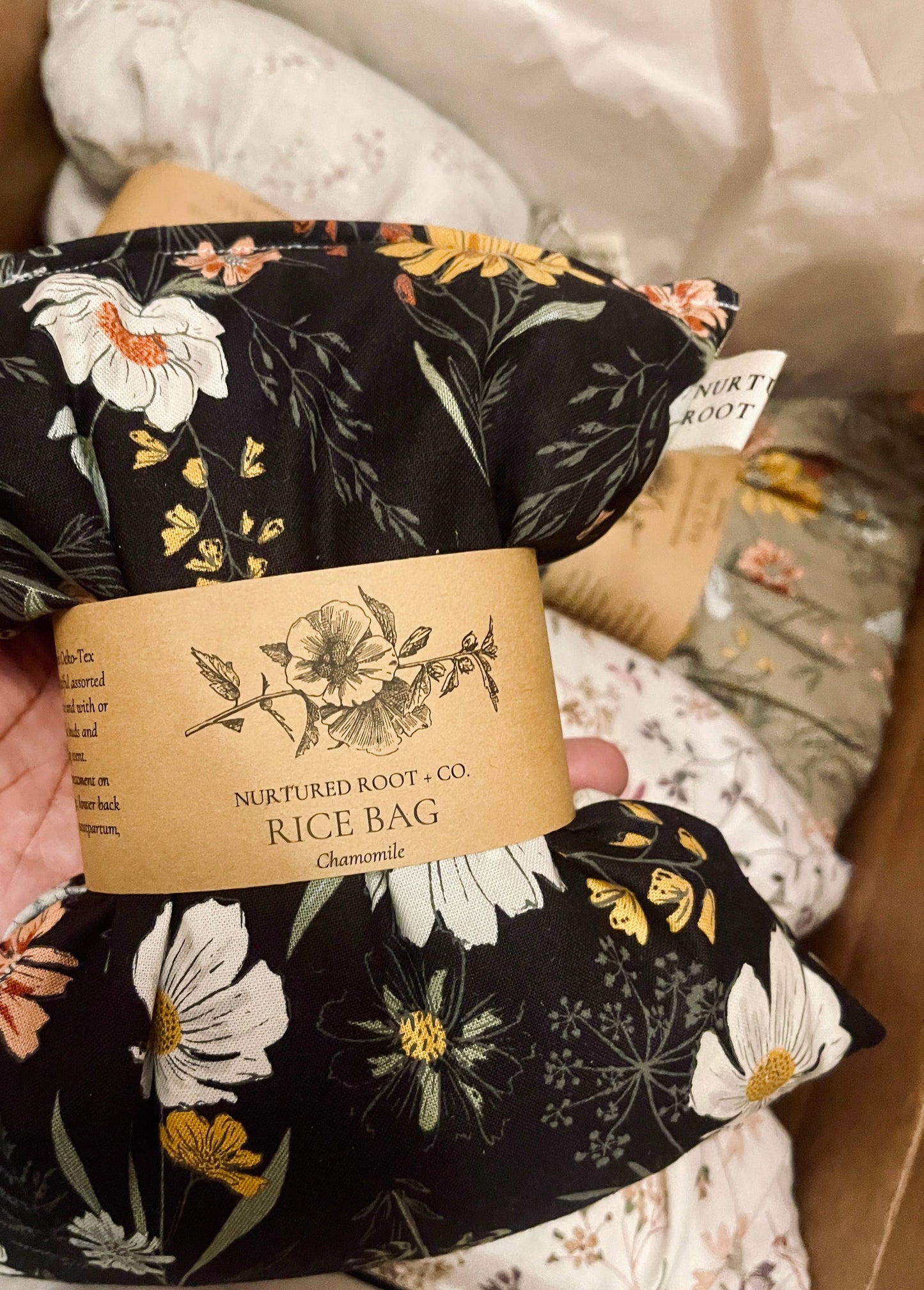 Hot & Cold Rice Bags: Floral Pattern / Lavender