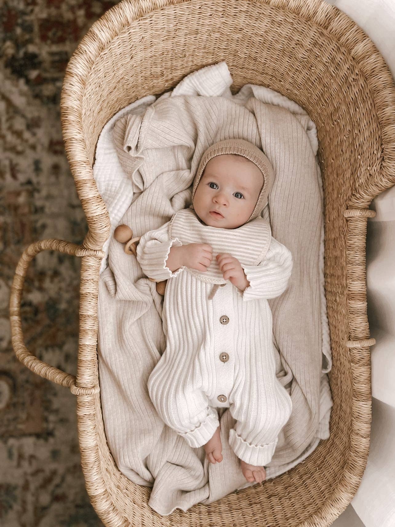 Ribbed Romper  - Milk: Newborn