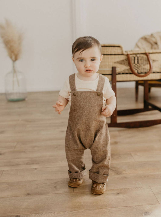 Baby And Children's Linen Harem Romper Pants: Nutmeg / 12 - 18 months