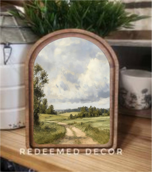Arch Top Dirt Road Framed Art