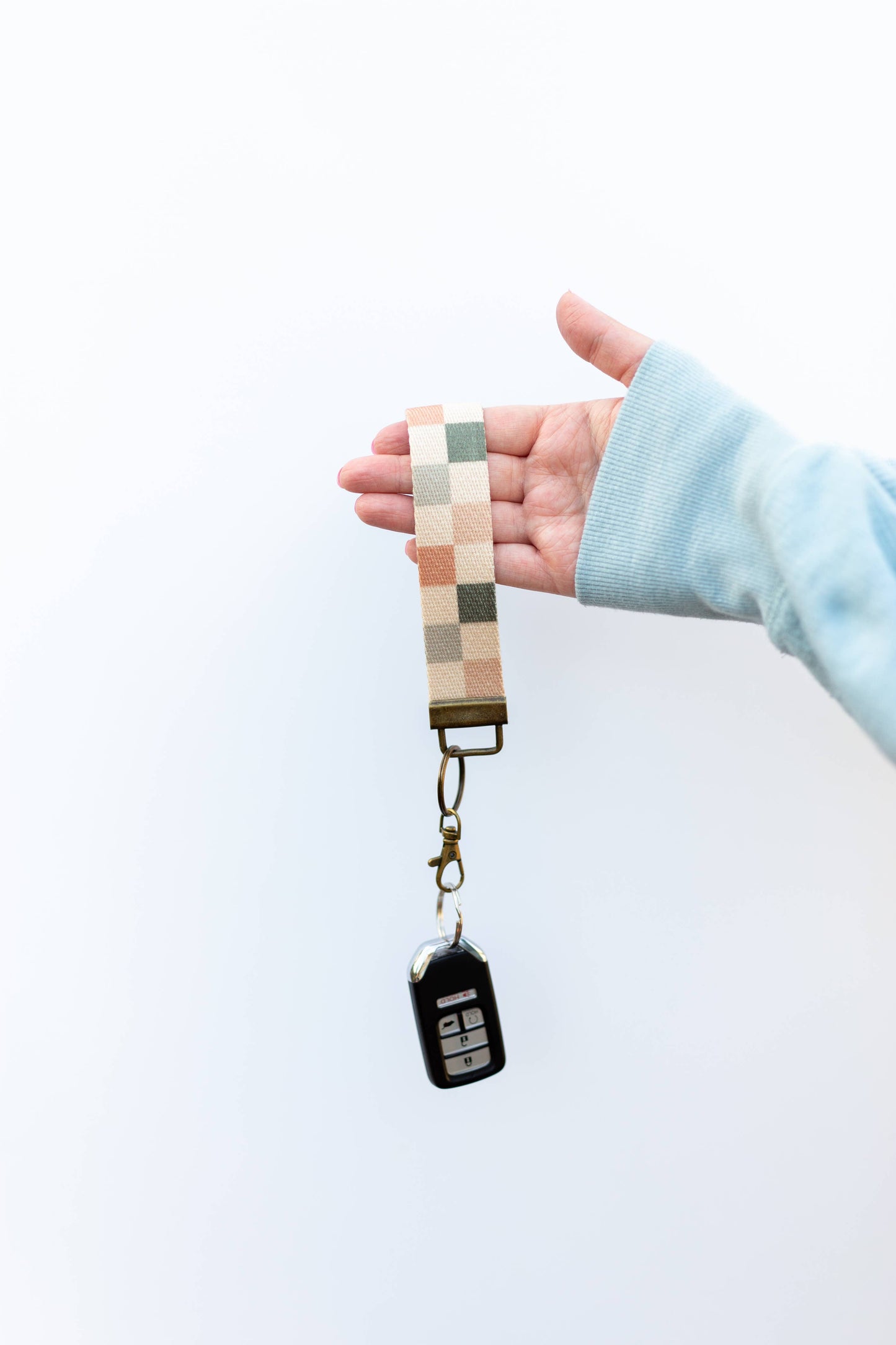 Canvas Wrist Keychain Lanyard, Custom Lanyard, Key Fob Wrist: #5 B&W Daisy / 1.25 Inches Wide (size pictured)