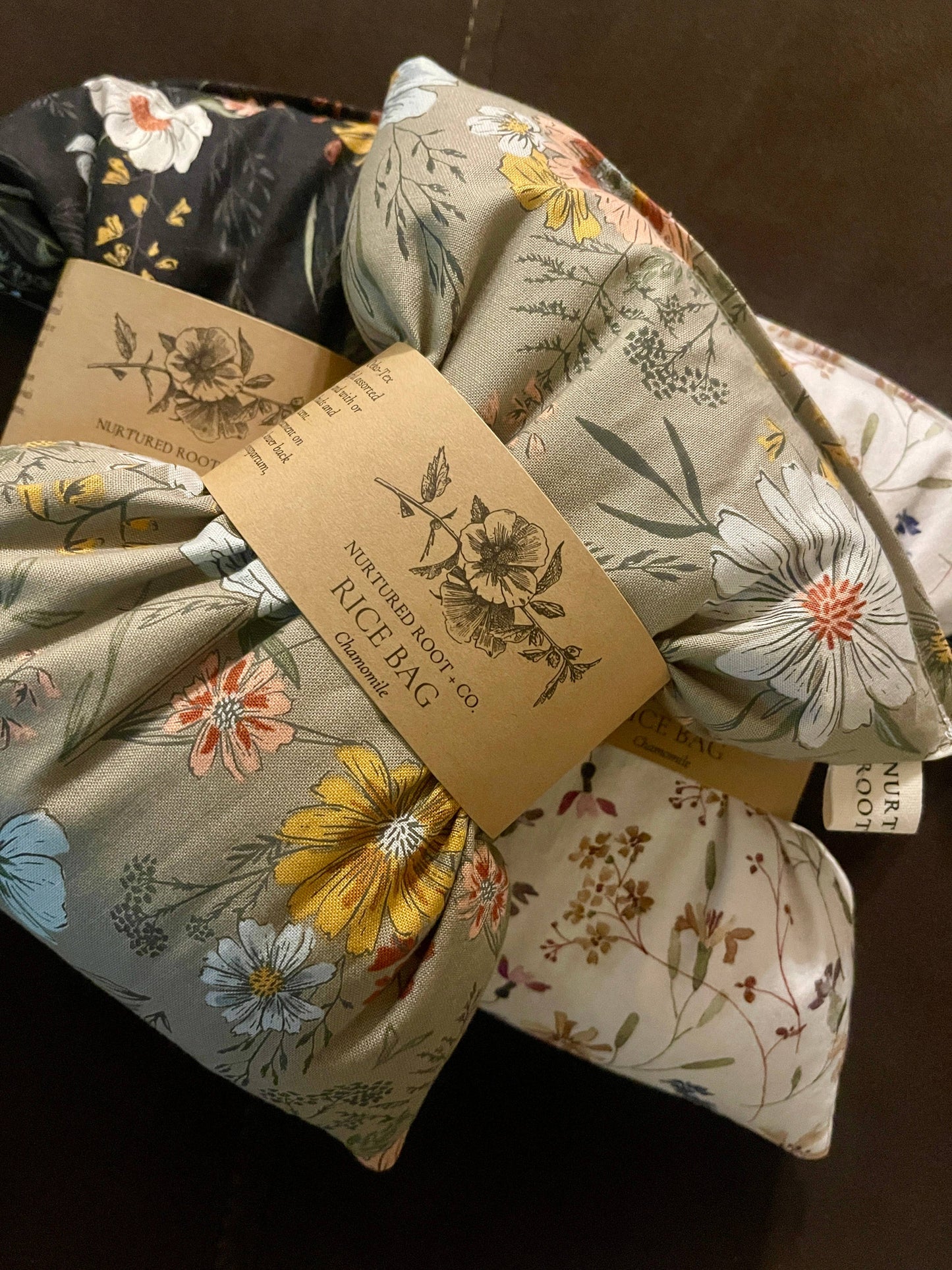 Hot & Cold Rice Bags: Floral Pattern / Lavender