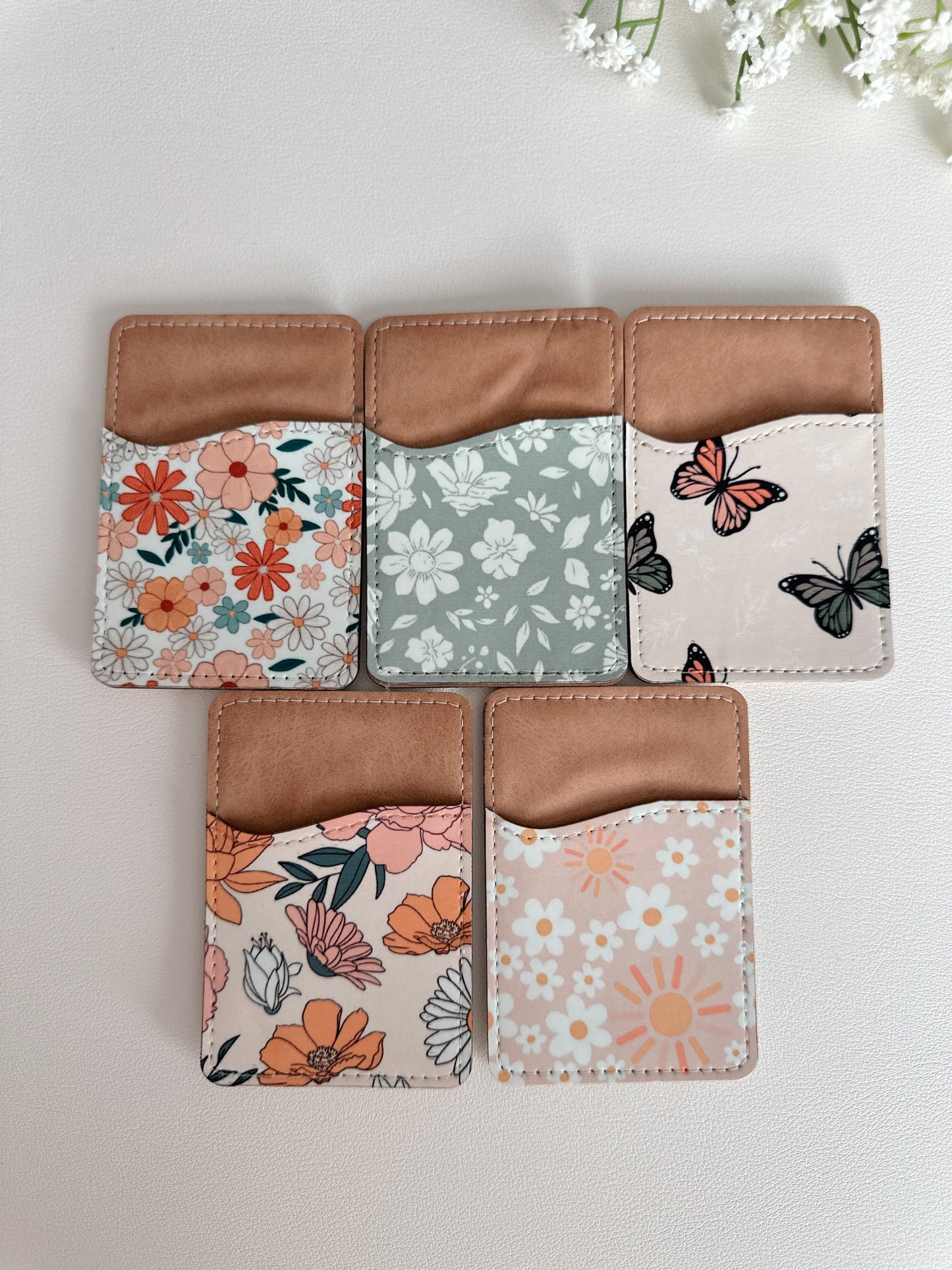 Phone Wallet, Card Holder, Stick on Phone Wallet,: #30 Black Bow
