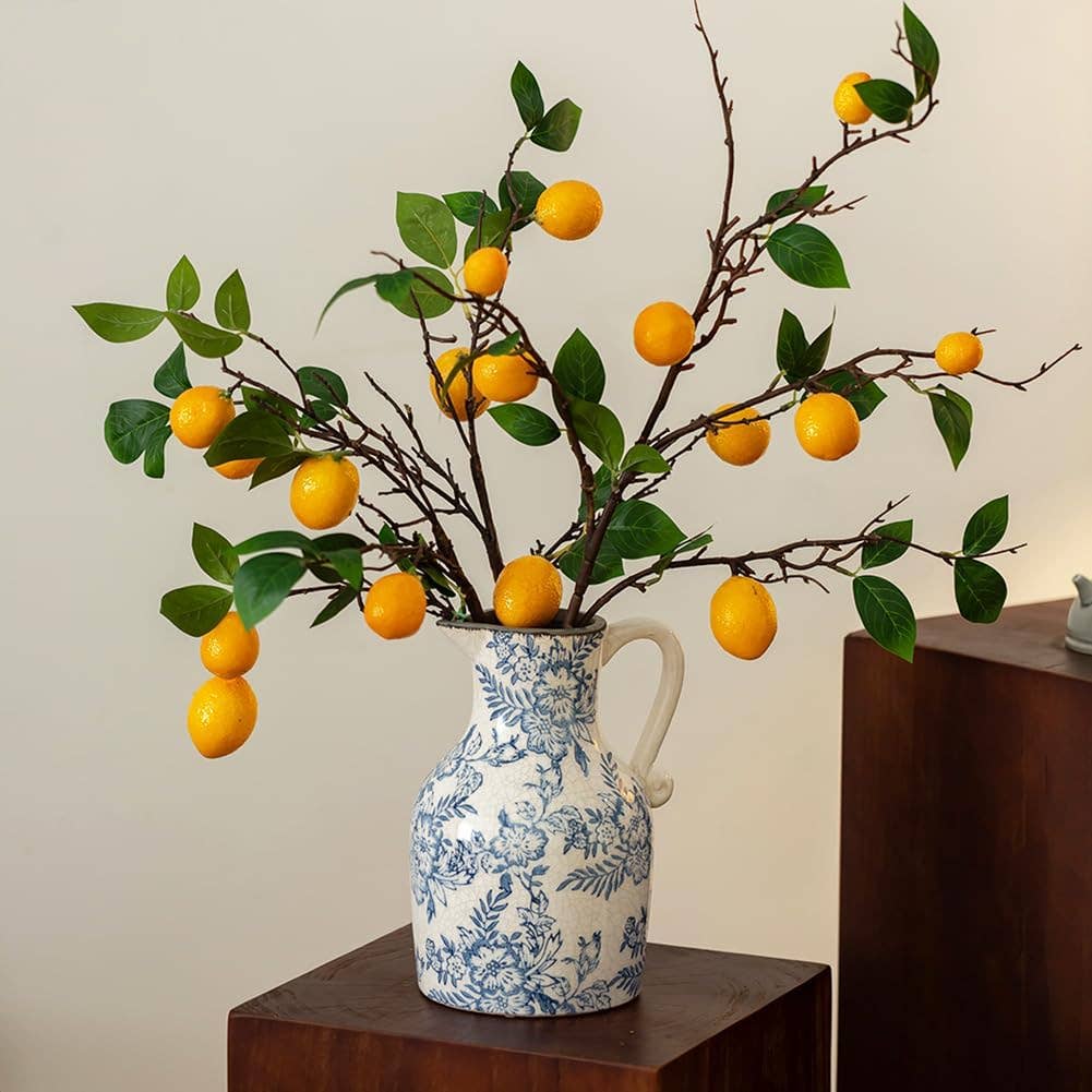 Blue Floral Ceramic Vase