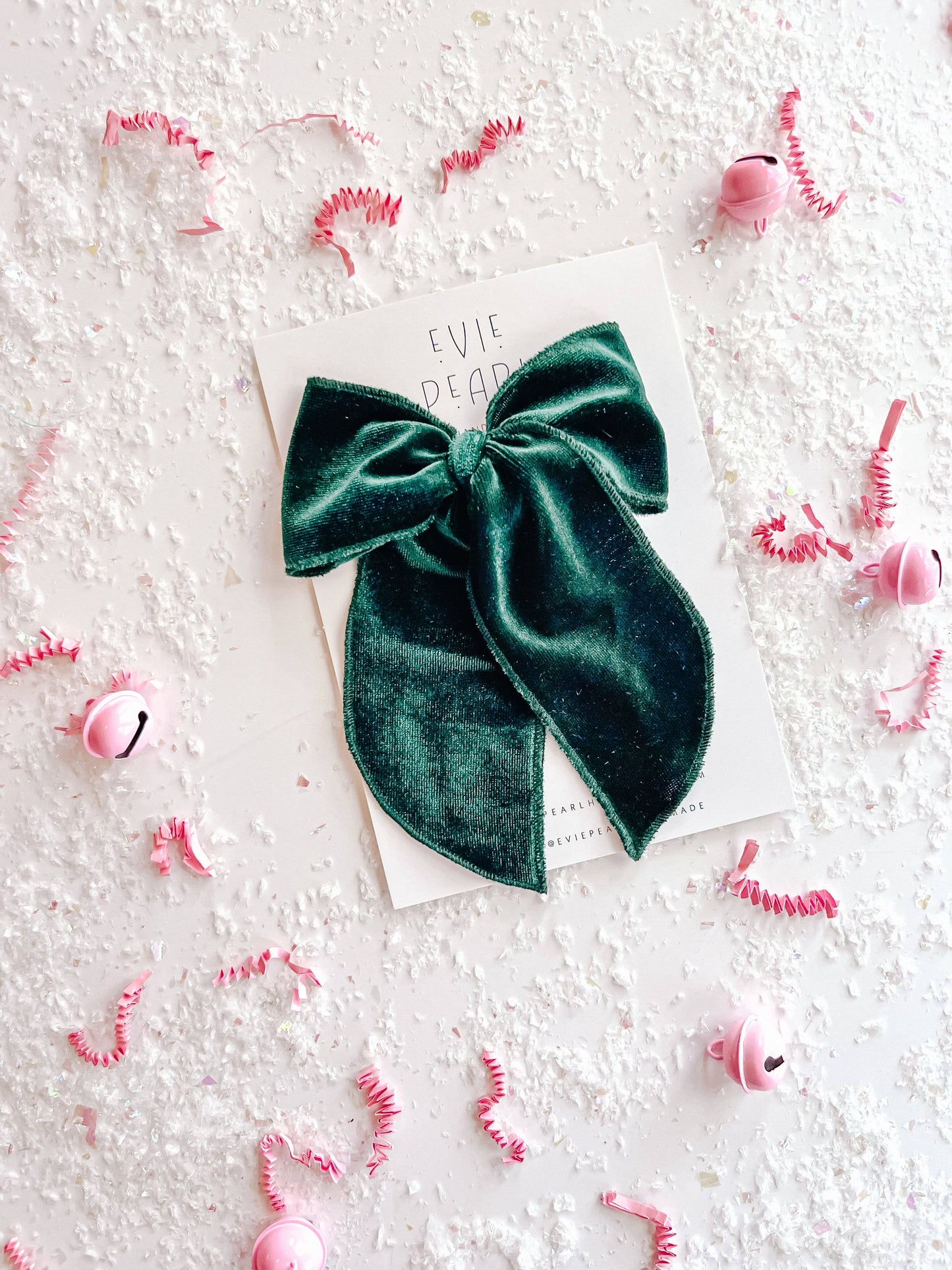 Green Velvet Oversized Bow