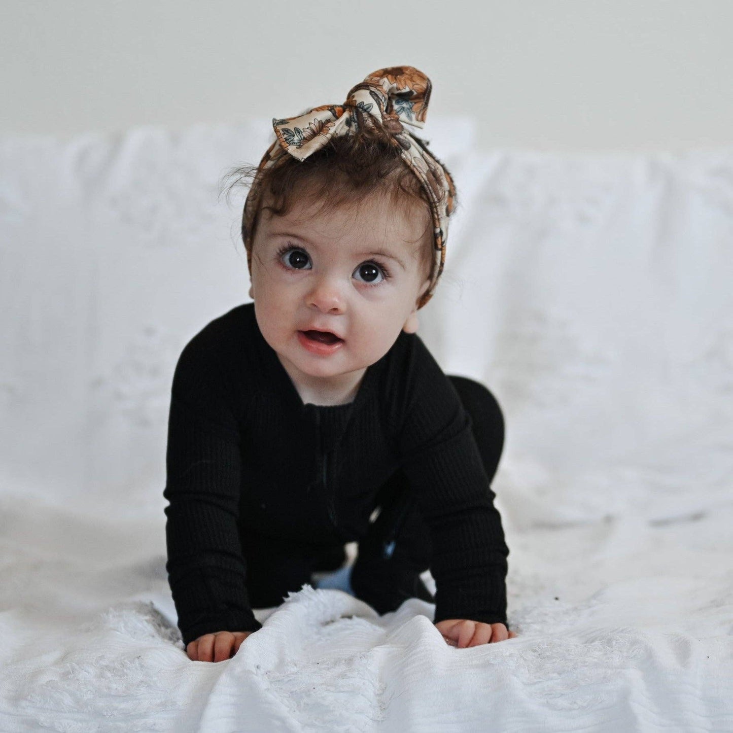 ZIP ROMPER - Midnight Ribbed: 3/6m