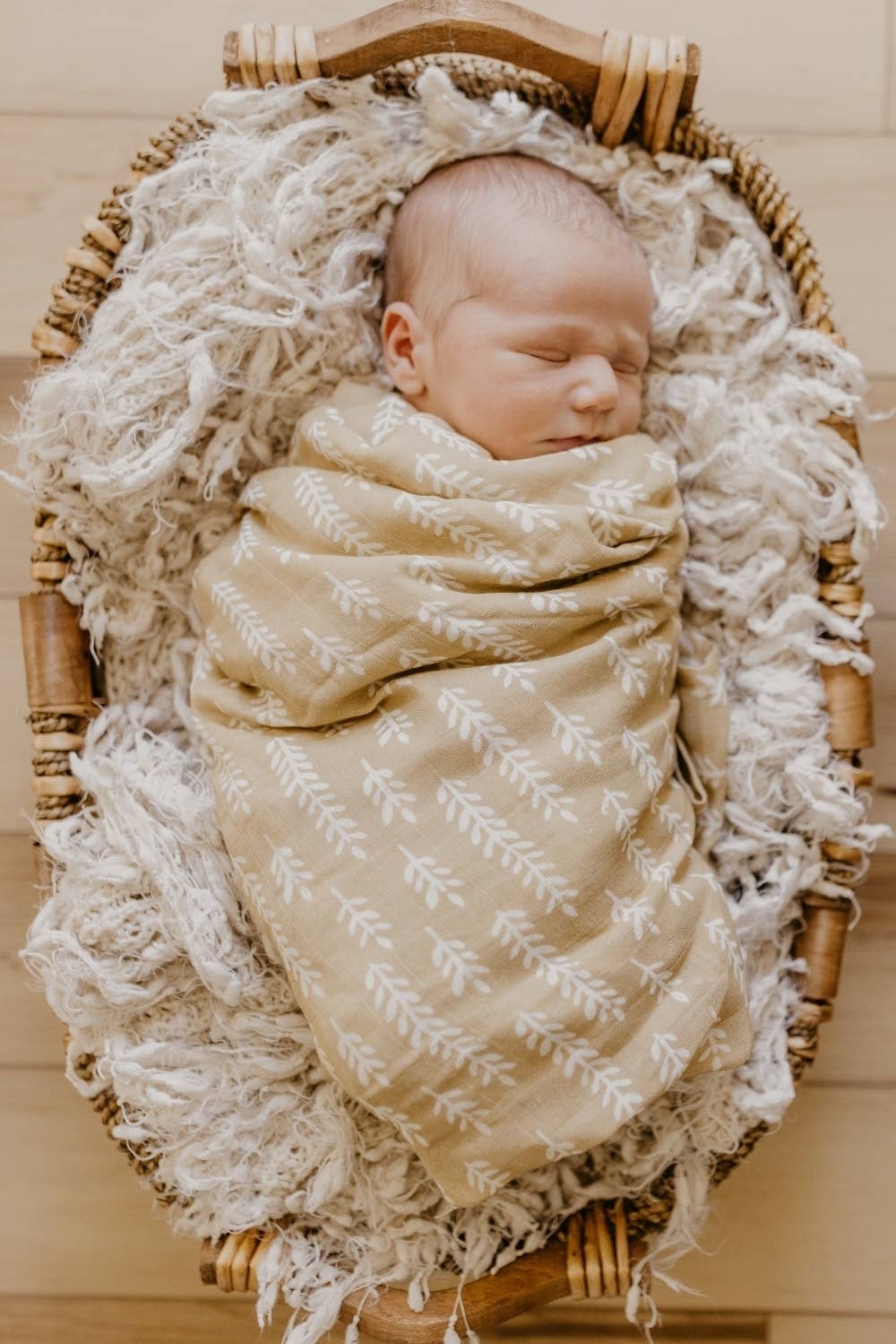 Muslin Swaddle Baby Blanket – Wheat: Maple Sugar