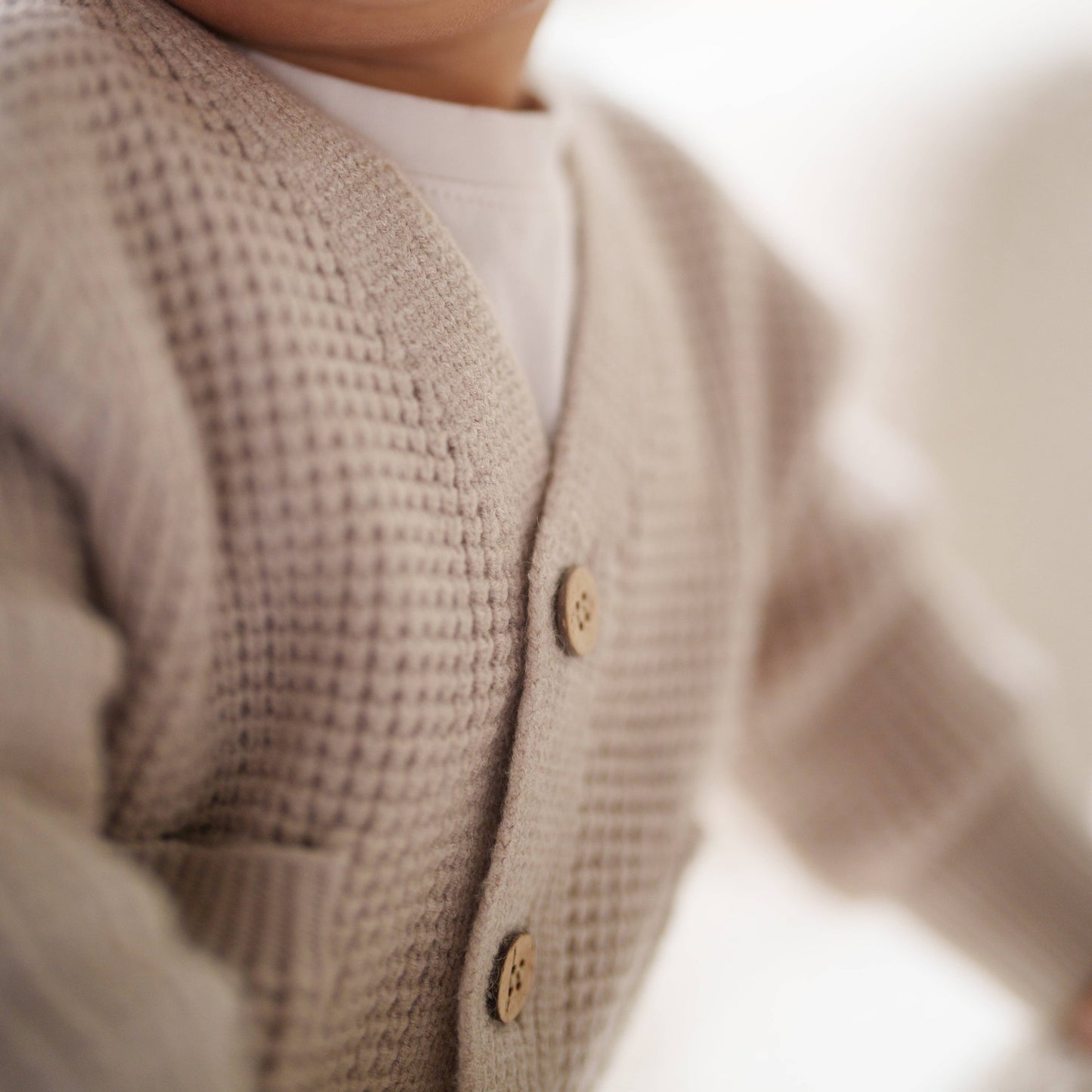 Knit Pocket Cardigan: Oak / 4-5T