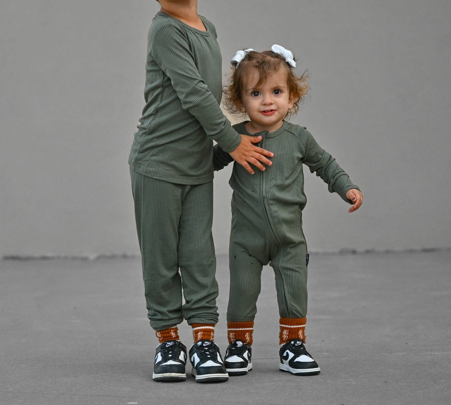 LONG SLEEVE 2 PIECE SETS- Moss Ribbed: 2T