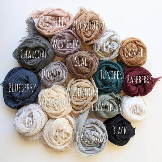 Gauze- Single Lightweight Square Scarf! Pick color and size.: Mushroom / 24