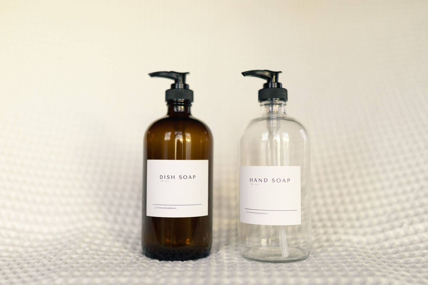 GLASS DISPENSERS 16OZ: Amber - Body Wash