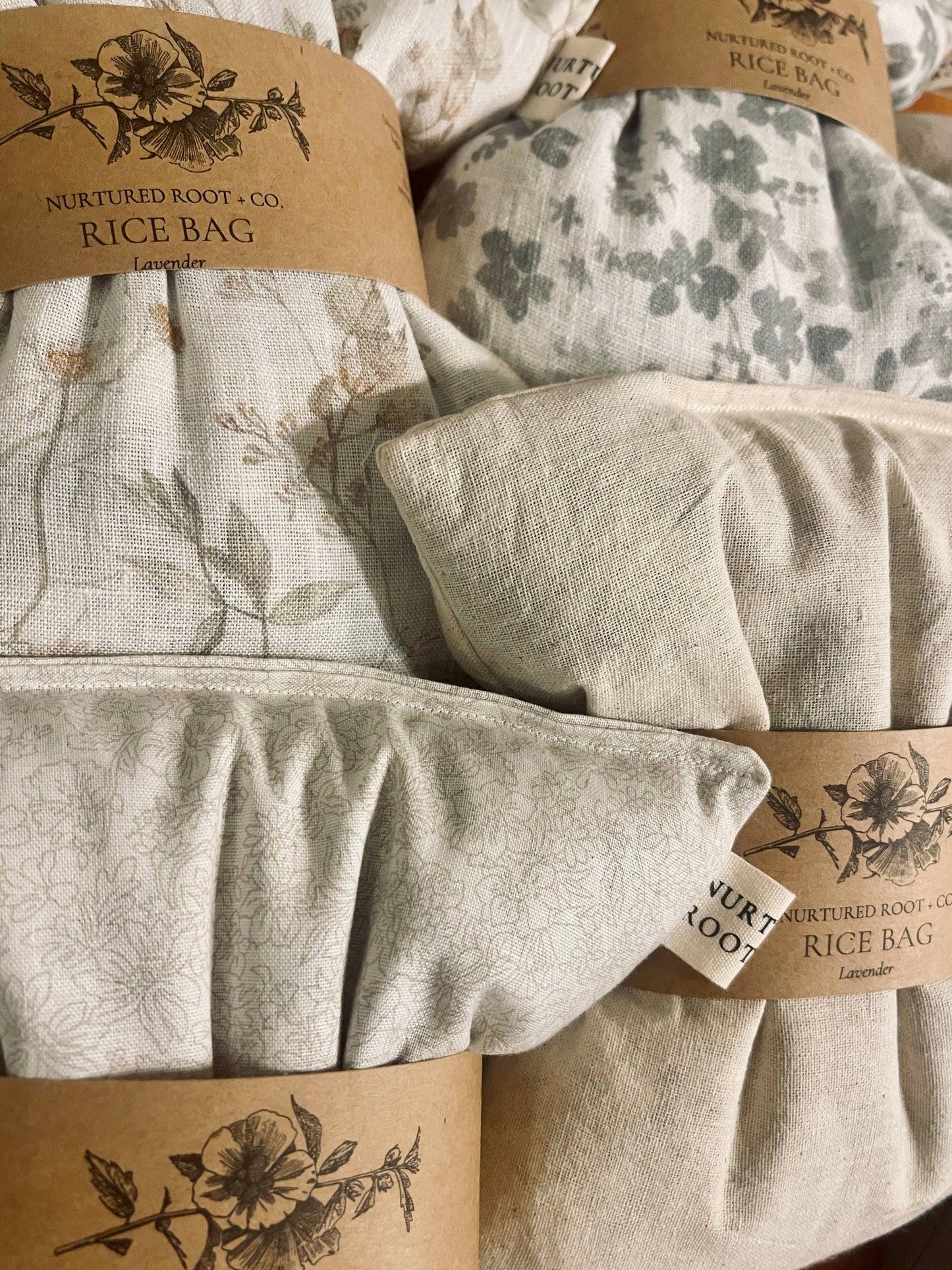 Hot & Cold Rice Bags: Floral Pattern / Lavender