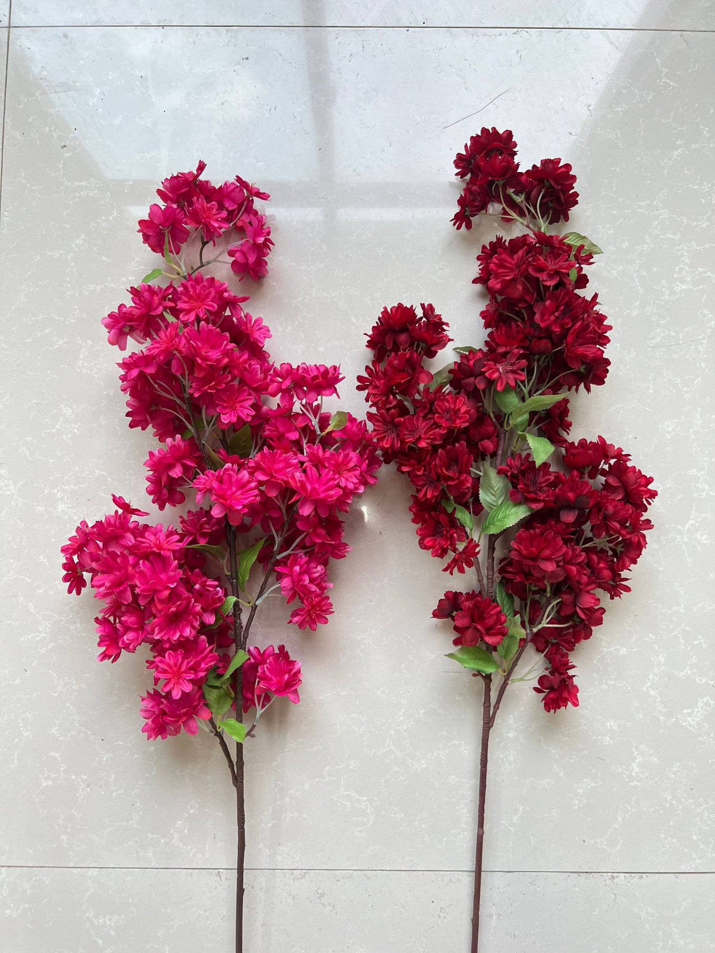 40''T Faux Cherry Blossom Branch, Pink/White/Red/Fuchsia