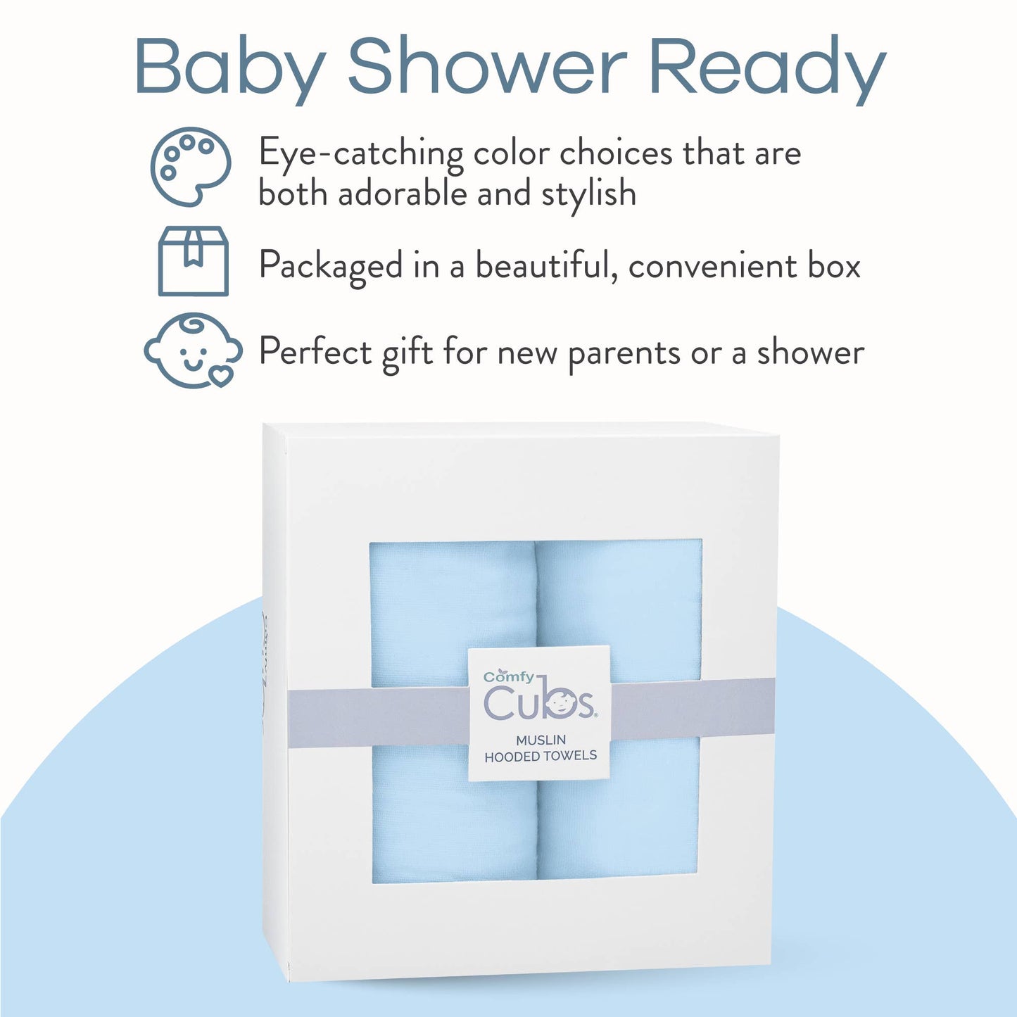 Baby Hooded 9 Layer Muslin Cotton Towel for Kids: White / Pack of 1