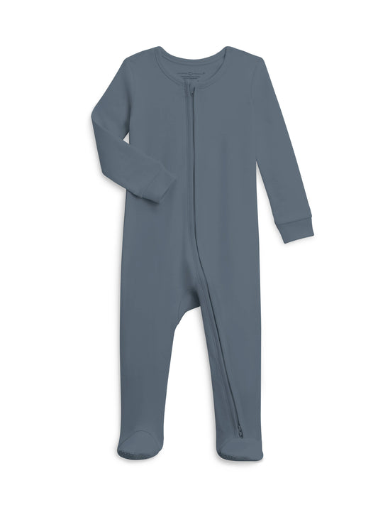 Organic Baby Peyton Zipper Sleeper - Harbor: NB