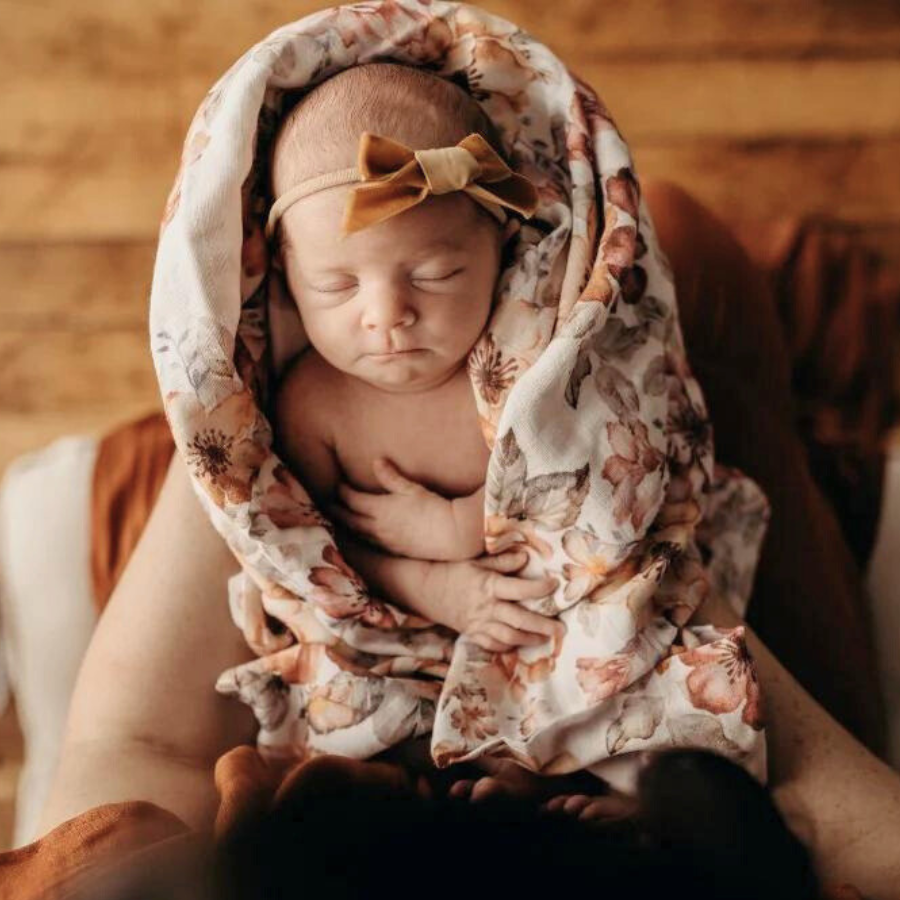 Muslin Swaddle Baby Blanket – Sunset Floral