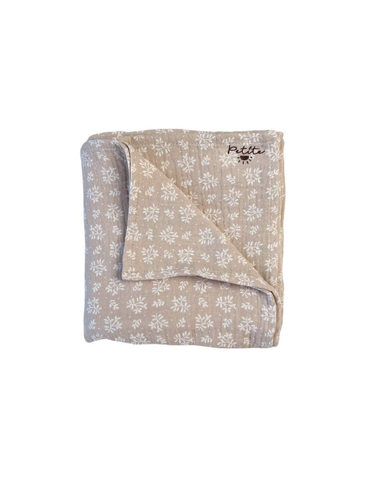 Baby swaddle / branches - beige: Large