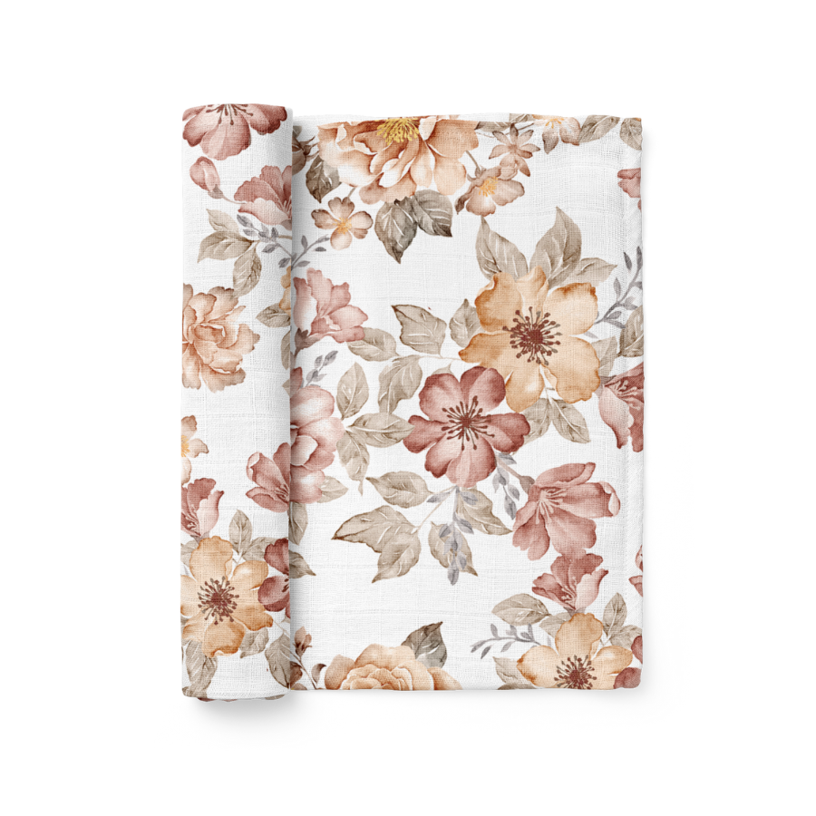 Muslin Swaddle Baby Blanket – Sunset Floral