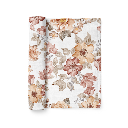 Muslin Swaddle Baby Blanket – Sunset Floral