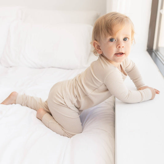 LONG SLEEVE 2 PIECE SETS- Clay Ribbed: 2T