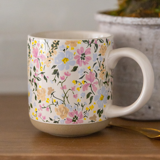 *NEW* Floral Stoneware Coffee Mug - Spring Home Decor